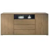 Vladon SIDEBOARD Skadu Schwarz Hochglanz