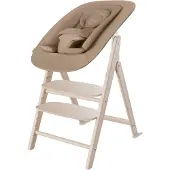 Cybex Click & Fold 4-in-1, Multifunktions-Hochstuhl, Gepolsterter Sitz, Natürlich/Natur, Einfarbig, 5-Punkt, Holz