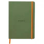 Rhodia Rhodiarama Notizbuch A5 Softcover, 80 Blatt elfenbein 90g, dot/punktkariert, mit Gummizugverschluss - Salbeigrün 117440C