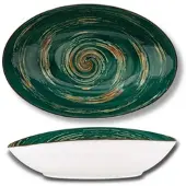 Wilmax Schale oval 25x16,5 cm Grün Porzellan, 3er Set