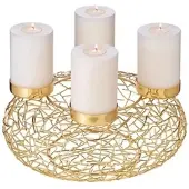 Edzard Adventskranz Milano (ø 34 cm), goldfarben, glänzend, Edelstahl