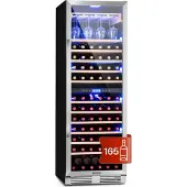 Klarstein Einbau-Weinkühlschrank, 2 Zonen Getränkekühlschrank Klein, Kleiner Weinschrank 433L, Wein-Kühlschrank Klein mit Glastür, Indoor/Outdoor Flaschenkühlschrank, Wine Fridge 165 Flaschen