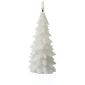 MARELIDA LED Kerze Tannenbaum Weihnachtsbaum Baumform Echtwachs H: 19cm Timer weiß