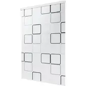 KS Handel 24 Halb-Kassetten Duschrollo Duschvorhang PEVA Quadro 90x240 cm