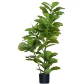 HOMCOM Künstliche Ficus-Pflanze, 110 cm hoch mit 90 Blättern & Topf für Wohnzimmer