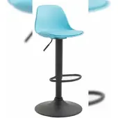 CLP Barhocker Kiel Kunststoff höhenverstellbar und drehbar blau Gestell Farbe schwarz