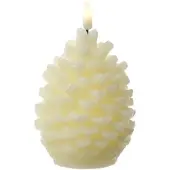 MARELIDA LED Kerze Tannenzapfen Echtwachs Zapfenform Weihnachtsdeko H: 13cm Timer creme