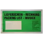 VEPATIM 1000x Dokumententaschen *Lieferschein/Rechnung* DIN Lang 235x130mm grün