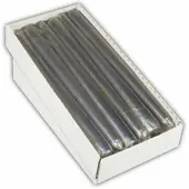Papstar Starpak 12 Leuchterkerzen Ø 2,2 cm · 25 cm silber einzeln cellophaniert