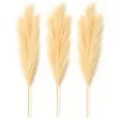 Layba Künstliches Pampasgras (100 cm) – 3er Set in Creme - Beige