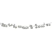 Christmas Decoration Girlande mit Glöckchen 1,20m Metall Weihnachtsgirlande mit Metallglocken Dekoration Glöckchenkette Weihnachtsbaumkette Weihnachtsdeko Silber