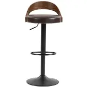 MODFU 360° drehbarer Barhocker 2-teiliges Set höhenverstellbar mit Rückenlehne und PolyurethanPolsterung Braun