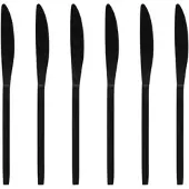 Gräwe Tafelmesser Lissabon, Wellenschliff, 22,5 cm, Edelstahl 18/10, schwarz, 6 Stück