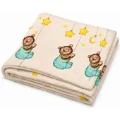 EXKLUSIV HEIMTEXTIL Baby Kuscheldecke Wolldecke Fleece Krabbeldecke Schmusedecke Babydecke 75x100 cm Bär