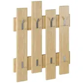 Dmora Garderobe/Kleiderbügel Dpons, Kleiderhalter, Wand-Kleiderständer-Struktur, Wandgarderobe, 64x4h79 cm, Eiche