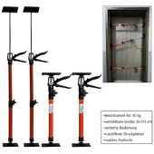 Helo Türspanner Zargenspanner Türfutterstrebe Teleskop Stütze Spanner 50-115cm 4x rot