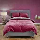Leonado vicenti Teddyplüsch Winter Bettwäsche Bordeaux Anthrazit 155x220cm 4 teilig Uni