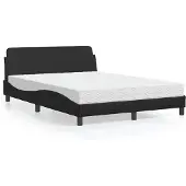 vidaXL Bett mit Matratze "Dover" Schwarz 140x200 cm Kunstleder