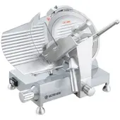 GastroHero Aufschnittmaschine ASM300 | Elektrische Wurstschneidemaschine aus Aluminium | Messerdurchschnitt 300 mm | Schnittstärke 0,2–12 mm