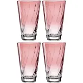 Leonardo Gläser-Set "Trinkglas, TWIST, 300 ml, 4er-Set", rot, H:13cm Ø:8cm, Glas, Trinkgefäße, Gläser-Set, Longdrinkbecher, spülmaschinengeeignet