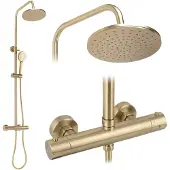 REA Duschgarnitur mit Thermostat PAROT BRUSHED GOLD