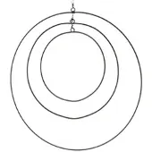 MARELIDA Dekoringe Metallringe mit Aufhängeösen DIY Basteln 50/40/30cm schwarz