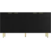STILVORA Sideboard aus MDF/Spanplatte Schwarz 160x40x80 cm mit Soft-Close