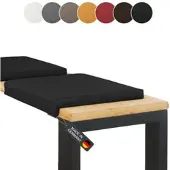 Lycce Bankauflage SCHWARZ Klemmkissen Sitzkissen 1 Leiste 35cm Klemmtiefe Kunstleder, Breite 40cm x Klemmteife 35cm / Sitztiefe 38cm x Höhe 6cm