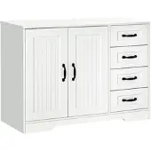 STILVORA Standard cabinets MDF Weiß 105x40x76 cm mit 4 Schubladen