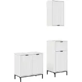 vidaXL Badezimmermöbel-Set 3 stk. Hochglanz Weiß 39,5 x 36 x 88 cm