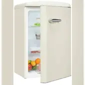 Exquisit Retro Vollraumkühlschrank RKS120-V-H-160C magnolienweiss | Nutzinhalt: 122 L | Ohne Gefrierfach
