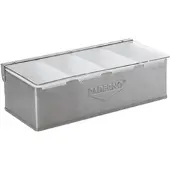 Paderno Behälter mit 4 Fächern Inox 32x16 H10 mit Deckel