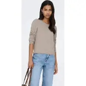ONLY Strickpullover "ONLLOYAL LS ONECK KNT NOOS" Materialmix