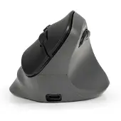 BakkerElkhuizen PRF Pro mouse Right, rechts, Vertikale Ausführung, Optisch, RF Wireless + Bluetooth + USB Type-C, 2400 DPI, Schwarz, Grau