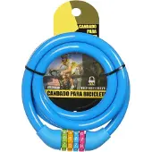 Markenlos Cipherslot für Kinderfahrrad, 120 cm, Kabelschloss, 4-stellige Kombination, blau