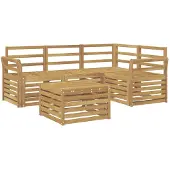 vidaXL Outdoor-Sofagarnitur 5 Stk. Weiß Massivholz Akazie