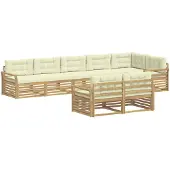 vidaXL Outdoor-Sofagarnitur 8 Stk. Weiß und Creme Polyester