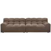 Woood Sofa Allure aus Melange-Stoff, modern und gepolstert, Braun, großzügig für 3–4 Personen