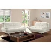 Vente-unique Couchgarnitur 3+2 - Kunstleder - Elfenbeinfarben - MUSKO