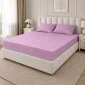 TRAUMSCHLAF Mako-Satin Spannbetttuch 190x200 - 200x200 cm | mauve - lila
