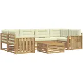 vidaXL Outdoor-Sofagarnitur 7 Stk. Weiß und Creme