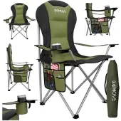 24MOVE Campingstuhl Salvador faltbar Camping Klappstuhl gepolstert inkl. Tragetasche, bis 150kg belastbar, grün