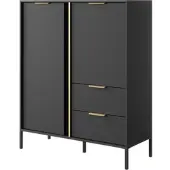 AX Living Modern Catanian 2T2S Highboard Anthrazit Kommode 103,3 cm