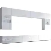 AX Living Wohnwand Modern Kossana 1 – 300 cm Breite, Funktional Weiß