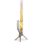 Gardenflare 10001, Freistehende Feuerstelle, Geschlossen, Pellet, Silber, Transparent, Draußen, Rund