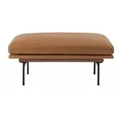 Muuto Outline Pouf, refine leder cognac / schwarz
