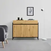 Bessagi Home Sideboard Jasmina Eichenfarben/Schwarz MDF