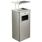 Wesco 153834-47 Standascher mit Dach EDELSTAHL MATT inklusive Abfallvolumen 19 Liter / Mülleimer / Ascher