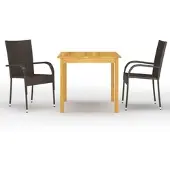 Helloshop26 - 3-teiliges braunes Garten-Essset 02_0013642