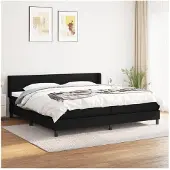 vidaXL Boxspringbett mit Matratze Schwarz 200x200 cm Stoff